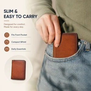 Leather Trifold RFID Wallet Flip Out ID Holder