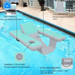 Inflatable Pool Float Lounger with Cup Holder