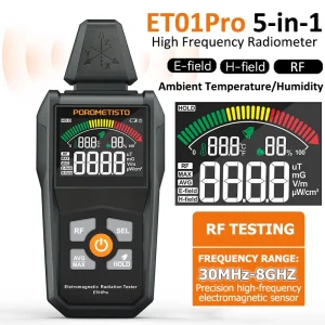 5-in-1 EMF Meter, 30MHz-8GHz RF Detector