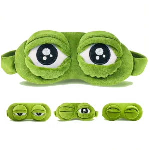 3D Sad Frog Soft Sleep Mask Blindfold