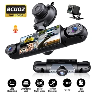 BCUOZ 4-Lens 360° Dashcam 1080P HD Camera