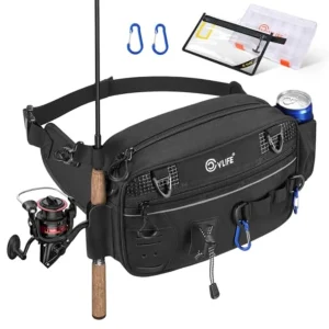 Fishing Tackle Waist Pack with Rod Holder